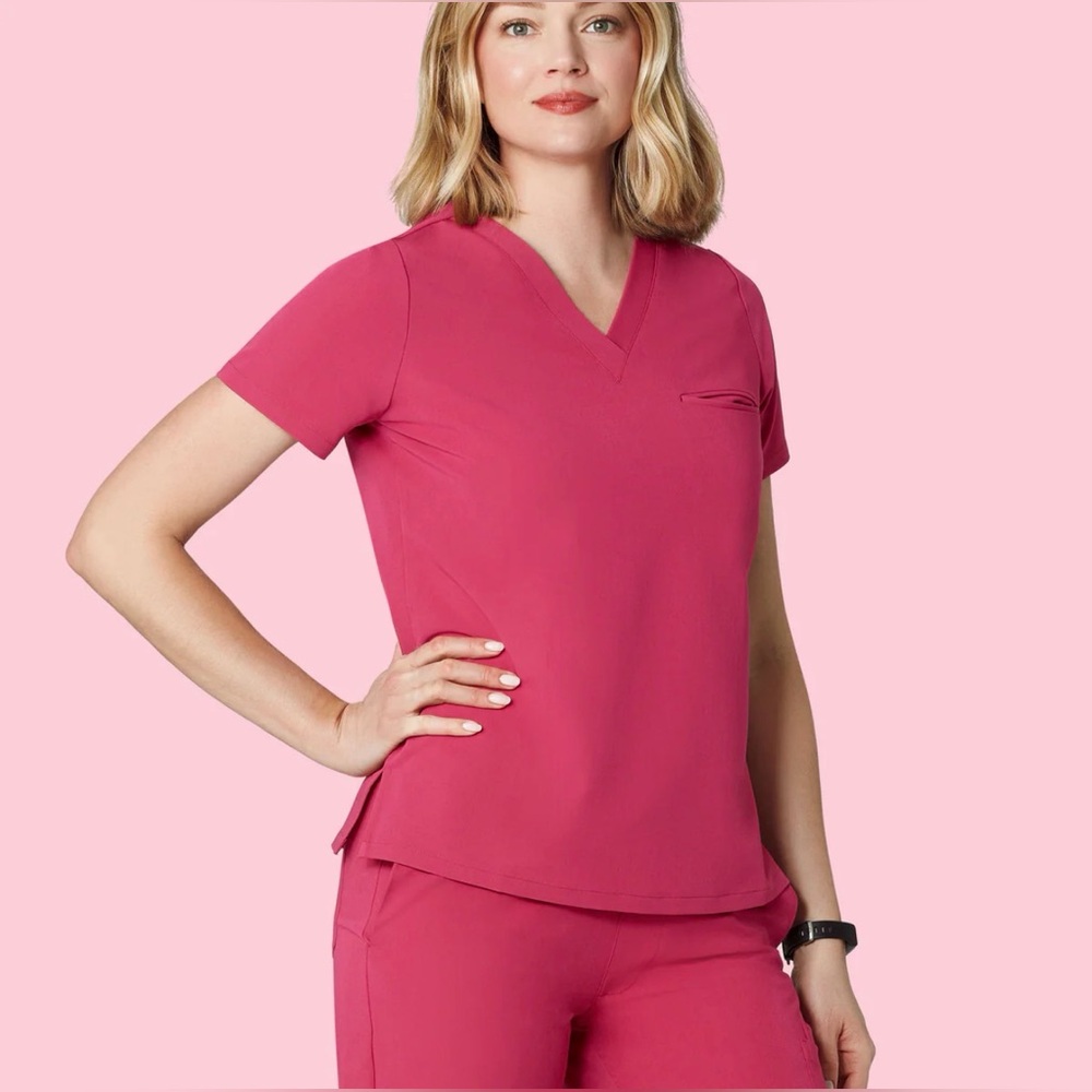 Mandala One Pocket Top Deep Magenta S